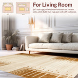 Ultra Soft Area Rug, Non Slip, Stain Resistant, Washable Area Rugs for Living Room, Bedroom, Unique Minimalist Animal Impression(Beige)