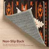 Ultra Soft Area Rug, Non Slip, Stain Resistant, Washable Area Rugs for Living Room, Bedroom, Warm Brown Rustic Geometric Elements(Orange)