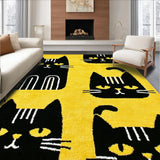 Ultra Soft Area Rug, Non Slip, Stain Resistant, Washable Area Rugs for Living Room, Bedroom, Cozy Celestial Inspired Design(Yellow)