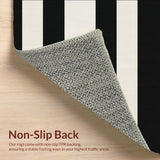 Ultra Soft Area Rug, Non Slip, Stain Resistant, Washable Area Rugs for Living Room, Bedroom, KaHouen Striped Pattern Rug(Black)