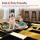 Ultra Soft Area Rug, Non Slip, Stain Resistant, Washable Area Rugs for Living Room, Bedroom, Vibrant Modern Animal Silhouette(Gold)