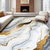 Ultra Soft Area Rug, Non Slip, Stain Resistant, Washable Area Rugs for Living Room, Bedroom, Artful Fluid Motion Decor(Gray)