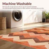 Ultra Soft Area Rug, Non Slip, Stain Resistant, Washable Area Rugs for Living Room, Bedroom, Contemporary Warm Color Palette(Brown)