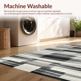 Ultra Soft Area Rug, Non Slip, Stain Resistant, Washable Area Rugs for Living Room, Bedroom, Coastal Chic Rug With Nautical-Inspired Contrast Pattern(Gray)