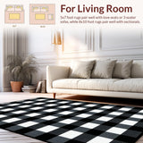 Rustic Black and White Checkered Design(Black)