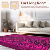 Ultra Soft Area Rug, Non Slip, Stain Resistant, Washable Area Rugs for Living Room, Bedroom, Trendy Zebra-Inspired Graphic Motif(Pink)