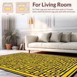Ultra Soft Area Rug, Non Slip, Stain Resistant, Washable Area Rugs for Living Room, Bedroom, Black and Gold Entryway Non-Slip Modern Doormat(Gold)
