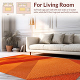 Ultra Soft Area Rug, Non Slip, Stain Resistant, Washable Area Rugs for Living Room, Bedroom, Modern Burnt Orange Living Room Non-Slip Rug(Orange)