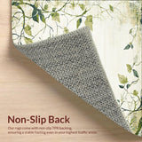 Artistic Distressed Area with Ornate Botanical Design(Beige)