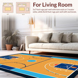 Ultra Soft Area Rug, Non Slip, Stain Resistant, Washable Area Rugs for Living Room, Bedroom, Dynamic Court-Inspired Aesthetic(Orange)