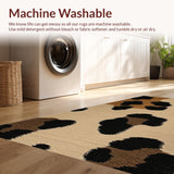 Ultra Soft Area Rug, Non Slip, Stain Resistant, Washable Area Rugs for Living Room, Bedroom, Luxurious Shaggy Cheetah Charm(Beige)