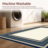 Navy Blue Geometric Harmony(Beige)