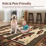 Ultra Soft Area Rug, Non Slip, Stain Resistant, Washable Area Rugs for Living Room, Bedroom, Rustic Earthy Animal Print(Beige)