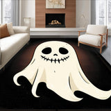 Ultra Soft Area Rug, Non Slip, Stain Resistant, Washable Area Rugs for Living Room, Bedroom, Cute Spooky Character Style Mat(White)