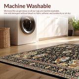 Ultra Soft Area Rug, Non Slip, Stain Resistant, Washable Area Rugs for Living Room, Bedroom, Paisley Area for(Black)