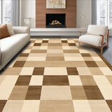 Ultra Soft Area Rug, Non Slip, Stain Resistant, Washable Area Rugs for Living Room, Bedroom, Chic Modern Geometric Texture(Beige)