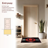 Ultra Soft Area Rug, Non Slip, Stain Resistant, Washable Area Rugs for Living Room, Bedroom, Dynamic Rhythm-themed Graphic(Black)