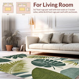 Ultra Soft Area Rug, Non Slip, Stain Resistant, Washable Area Rugs for Living Room, Bedroom, Soft Khaki Nature Pattern(Green)