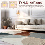 Ultra Soft Area Rug, Non Slip, Stain Resistant, Washable Area Rugs for Living Room, Bedroom, Modern Grey Brown Carpet for Home Office and Bedroom(Beige)