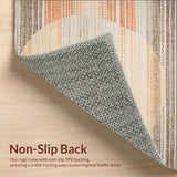 Ultra Soft Area Rug, Non Slip, Stain Resistant, Washable Area Rugs for Living Room, Bedroom, Boho Round Earthy Tones(Orange)