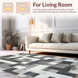 Ultra Soft Area Rug, Non Slip, Stain Resistant, Washable Area Rugs for Living Room, Bedroom, Modern Black And White Rug: Black White Door Mat(Gray)