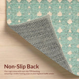Ultra Soft Area Rug, Non Slip, Stain Resistant, Washable Area Rugs for Living Room, Bedroom, Cute Aesthetic Scalloped Bow Rug for Trendy Bathroom Spaces(Blue)