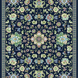 Ultra Soft Area Rug, Non Slip, Stain Resistant, Washable Area Rugs for Living Room, Bedroom, Sophisticated Classic Floral Design(Blue)