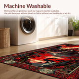 Ultra Soft Area Rug, Non Slip, Stain Resistant, Washable Area Rugs for Living Room, Bedroom, Vibrant Castle Inspired Illusion(Red)