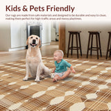 Ultra Soft Area Rug, Non Slip, Stain Resistant, Washable Area Rugs for Living Room, Bedroom, Chic Minimalist Trellis Pattern(Beige)