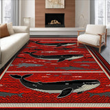 Elegant Black Whale Silhouette(Red)