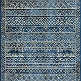Ultra Soft Area Rug, Non Slip, Stain Resistant, Washable Area Rugs for Living Room, Bedroom, Contemporary Neutral Geometric Motif(Blue)