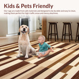 Ultra Soft Area Rug, Non Slip, Stain Resistant, Washable Area Rugs for Living Room, Bedroom, Stylish Retro Lattice Arrangement(Beige)