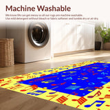 Ultra Soft Area Rug, Non Slip, Stain Resistant, Washable Area Rugs for Living Room, Bedroom, Lively Multicolor Acoustic Pattern(Yellow)
