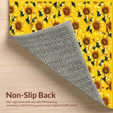 Ultra Soft Area Rug, Non Slip, Stain Resistant, Washable Area Rugs for Living Room, Bedroom, Rustic Vibrant Sunflower Illustration(Yellow)