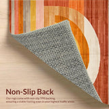 Ultra Soft Area Rug, Non Slip, Stain Resistant, Washable Area Rugs for Living Room, Bedroom, Dynamic Pastel Wave Pattern(Orange)