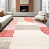 Ultra Soft Area Rug, Non Slip, Stain Resistant, Washable Area Rugs for Living Room, Bedroom, Vibrant Dual-Tone Artistic Arrangement(Red)
