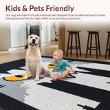 Ultra Soft Area Rug, Non Slip, Stain Resistant, Washable Area Rugs for Living Room, Bedroom, Vivid Cartoonish Creature Pattern(White)