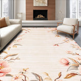 Ultra Soft Area Rug, Non Slip, Stain Resistant, Washable Area Rugs for Living Room, Bedroom, Rustic Warm Floral Accents(Beige)