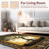 Ultra Soft Area Rug, Non Slip, Stain Resistant, Washable Area Rugs for Living Room, Bedroom, Luxurious Gold and Black Elements(Gold)