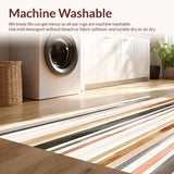 Ultra Soft Area Rug, Non Slip, Stain Resistant, Washable Area Rugs for Living Room, Bedroom, Durable Beige/Brown Stripes(Beige)