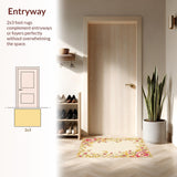 Ultra Soft Area Rug, Non Slip, Stain Resistant, Washable Area Rugs for Living Room, Bedroom, Serene Neutral Botanical Composition(Beige)