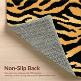Ultra Soft Area Rug, Non Slip, Stain Resistant, Washable Area Rugs for Living Room, Bedroom, Cute Tiger Print Faux Hide Nursery Rug(Black)