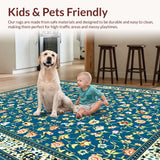 Classic Low Pile Floral Elegance(Blue)