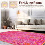 Stylish Eclectic Patterned Textile(Pink)
