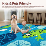 Pastel Frog Patterned Mat(Blue)
