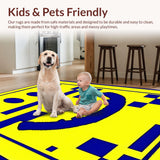 Ultra Soft Area Rug, Non Slip, Stain Resistant, Washable Area Rugs for Living Room, Bedroom, Cheerful Vintage Aesthetic Charm(Yellow)