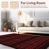 Ultra Soft Area Rug, Non Slip, Stain Resistant, Washable Area Rugs for Living Room, Bedroom, Dynamic Modern Abstract Design(Red)