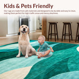 Ultra Soft Area Rug, Non Slip, Stain Resistant, Washable Area Rugs for Living Room, Bedroom, Refined Coastal Distressed Texture(Blue)
