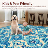 Ultra Soft Area Rug, Non Slip, Stain Resistant, Washable Area Rugs for Living Room, Bedroom, Stain-Resistant Low Pile Bedroom Carpet(Blue)