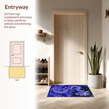 Ultra Soft Area Rug, Non Slip, Stain Resistant, Washable Area Rugs for Living Room, Bedroom, Modern Artistic Dragon Illustration(Blue)